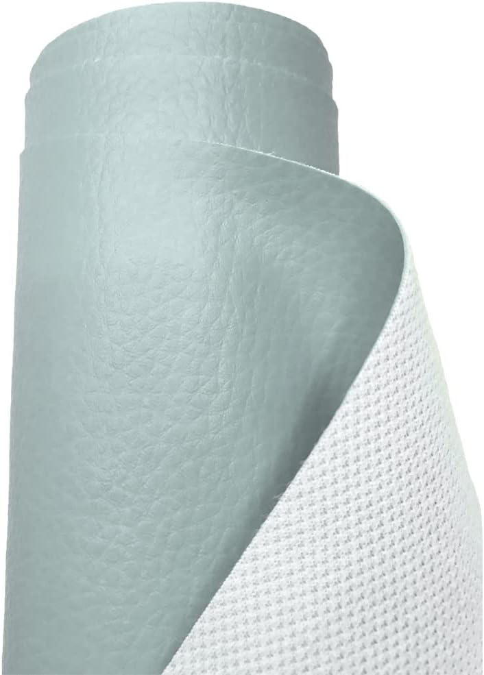 A-Express Grained Faux Leather Fabric 5 Metres Light Blue Waterproof 0.8mm