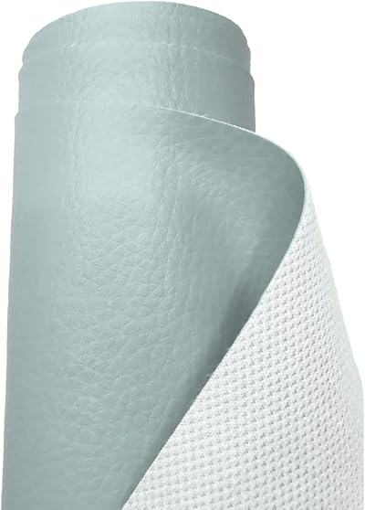 A-Express Grained Faux Leather Fabric 5 Metres Light Blue Waterproof 0.8mm