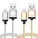 iOrange-E iPhone 6 Cable, Apple Certified 2 Pack of 3.3ft (1M) Lightning to USB Braided Cable for iPhone 6 6S Plus 5S 5C 5, iPad Air, iPad Pro, iPad Mini 4, Full Gold + Full Silver