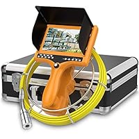 Sewer Camera,HBUDS Pipe Inspection Camera,Pipeline Drain Industrial Endoscope 30M/100ft Snake Video System With DVR Recorder Distance Counter Waterproof IP68 9"TFT Monitor 1000TVL Sony CCD Pipe Camera