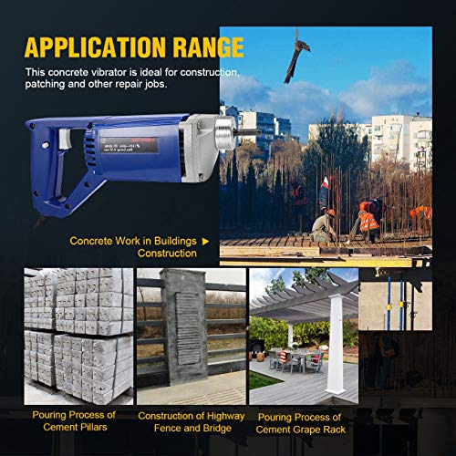 BEAMNOVA Electric Concrete Vibrator Hand Held 13000 VPM 4.9 Feet Shaft