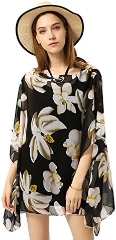 Sufiya Women's Bikini Coverups Wrap One-Size Floral Beachwear Swimsuit Outwear Honeymoon Dress