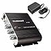 ELEGIANT 20W 12V Mini Hi-Fi Amplifier Booster Radio MP3 Stereo with Power Adapter for Car Motorcycle Home Black+Power Adapter