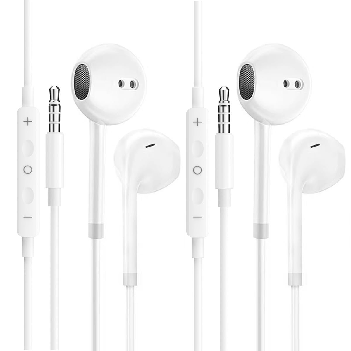 Photo 1 of Tomonobu 3.5mm in Ear Earphone HiFi Stereo,Wired Earbuds Headphone with Mic, Volume Control Compatible with iPhone,iPad,iPod,Computer,Laptop,Mp3/4,Android Most Audio Devices, White (2 Pack, 2 Pack, 2)