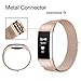 GEAK For Fitbit Charge 2 Bands, Milanese Stainless Steel Replacement Accessories for Fitbit Charge 2 Small # Rose gold