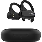 Belkin SoundForm ClearFit Wireless Open-Ear Earbuds, Lightweight Sport Earphones, Bluetooth Earbuds w/Long-Lasting Comfort, IPX5 Waterproof Rating for iPhone, Hiking, Biking, Running, & More - Black