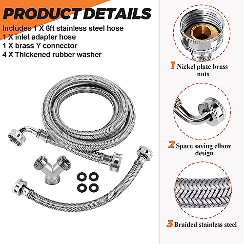 6FT Premium Steam Dryer Hose Installation Kit by Beaquicy Include 6