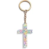 Cross Keychain, Religion Jesus Keyring Christian Gifts, Women Charm for Purse Handbags Backpacks, Small delicate accessories