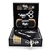 Hair & Beard Comb + Brush + Scissors - Set - for Men, Sandal Wood Comb, 100% Boar Bristle Brush, Best for Grooming Facial and Head Hair, use with Balm, Oil and Wax, Packaged in Premium Giftbox