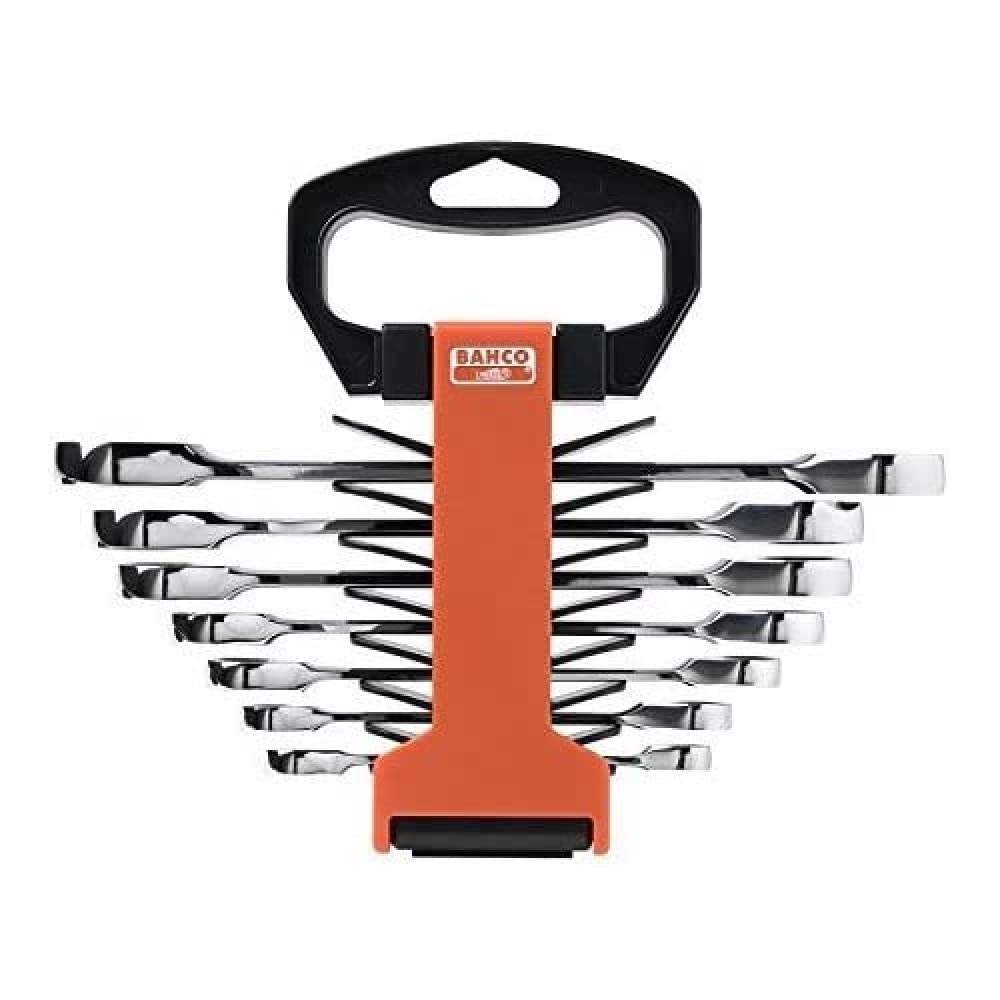 Bahco 1320RM/SH8 Set Metric Ratcheting Ring Wrench, Multi-Colour, 8 Pieces, Set of 8 Piece