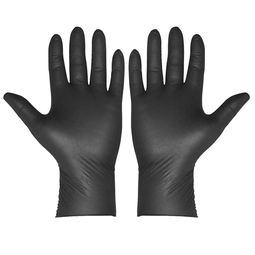 Yardwe 100PCS Black Latex Powder Free Medical Exam Tattoos Piercing