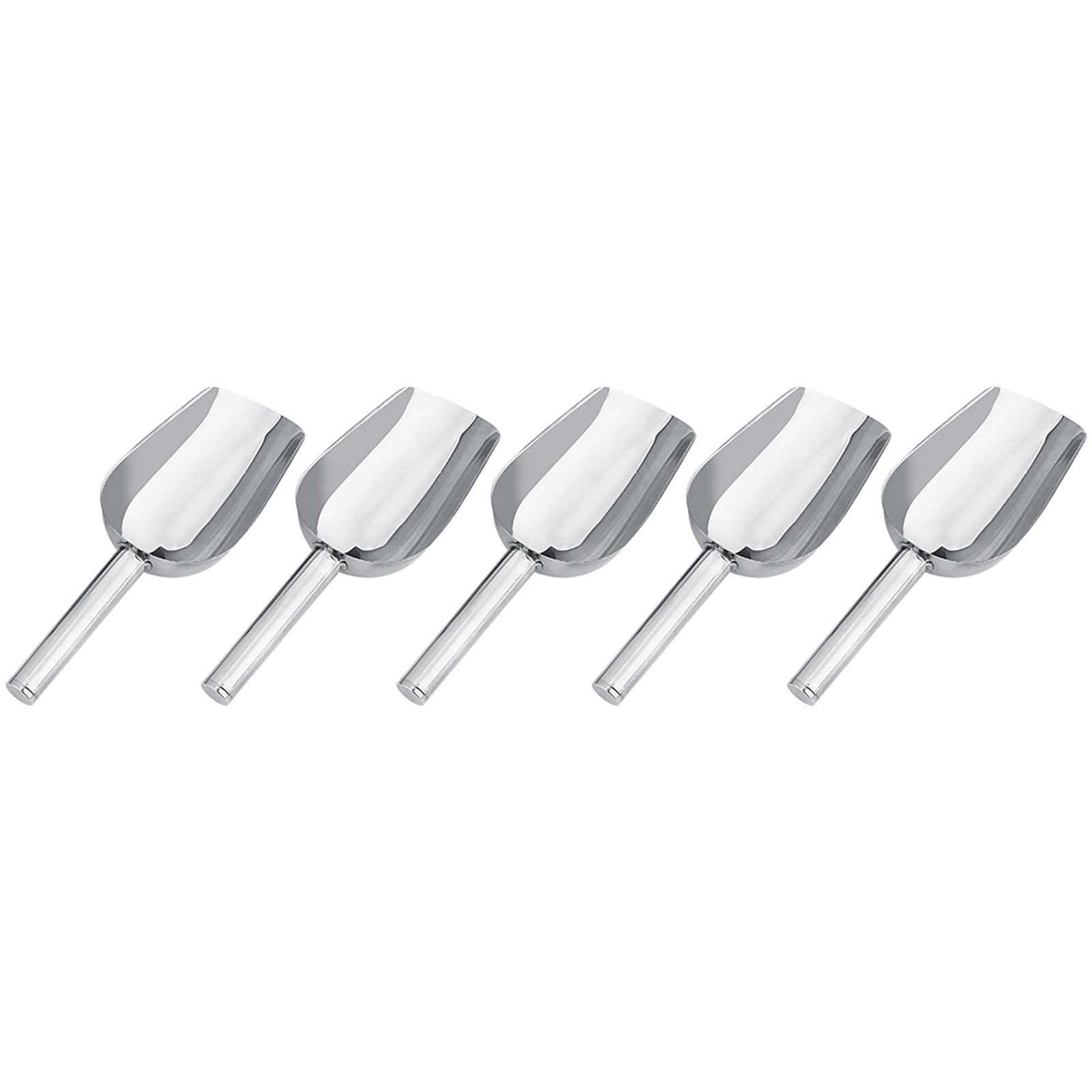 5 Pcs Stainless Steel Ice Cream Scoop Set and Candy Buffet Tongs for Bar Party Home Kitchen with Skidproof Handle Clear Non-Slip Utensils