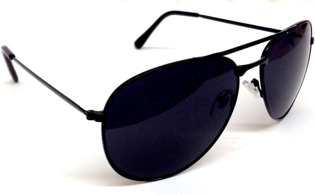 Black & Gold Pilot Aviator Sunglasses