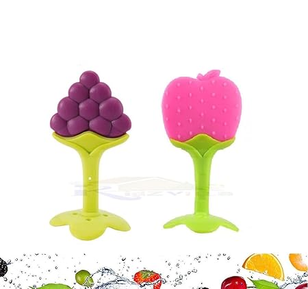 KIDZVILLA Baby Teething Toys 2 Pack - Silicone BPA Free Natural Organic Freezer Safe Teethers