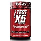 iSatori Test X5 Ultra 5-in-1 Complete Men's Health Formula to Support Libido, Testosterone, Lean Muscle, Cognition, Mood, Fitness and Well Being - 60 Capsules