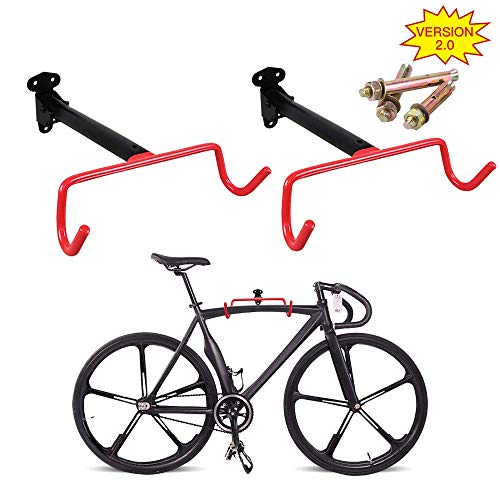 ATOOLA Bike Racks, Garage Bike Hanger Wall Mounted, Vertical Bicycle Storage Rack, Adjustable Bike Storage Hanger, Heavy Duty Garage Bike Organizer With 3 Panels And 6 Bike Hooks