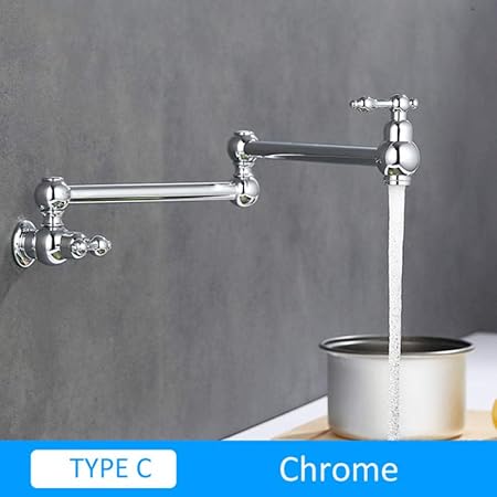 Cromo Níquel Latón negro Olla Grifo de llenado Grifo de cocina montado