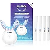 Premium Teeth Whitening Kit for Sensitive Teeth, 32X Dual Blue and red LED Lights, +4 whitening Pens, Enamel Safe