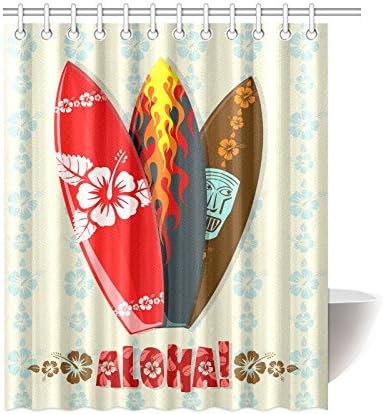 POEENG Custom Aloha Surf Boards Waterproof Polyester Shower Curtain 60"x72"