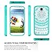 S4 Case,Galaxy S4 Case Clear Phone Cover TPU with HD Screen Protector, AnoKe [Scratch Resistant] Mandala Flower Cute Women Girl Acrylic Thin Slim Fit Protective Cover For Samsung Galaxy S4- TM CH Mint