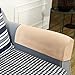 Hanhao Armrest Cover Ultra Thick and Soft Spandex Stretch Pixel Arm Cover for Recliners Sofas Chairs Loveseats Elastic Anti Slip Furniture Armrest Protector for Couch Set of 2 (Beige red)