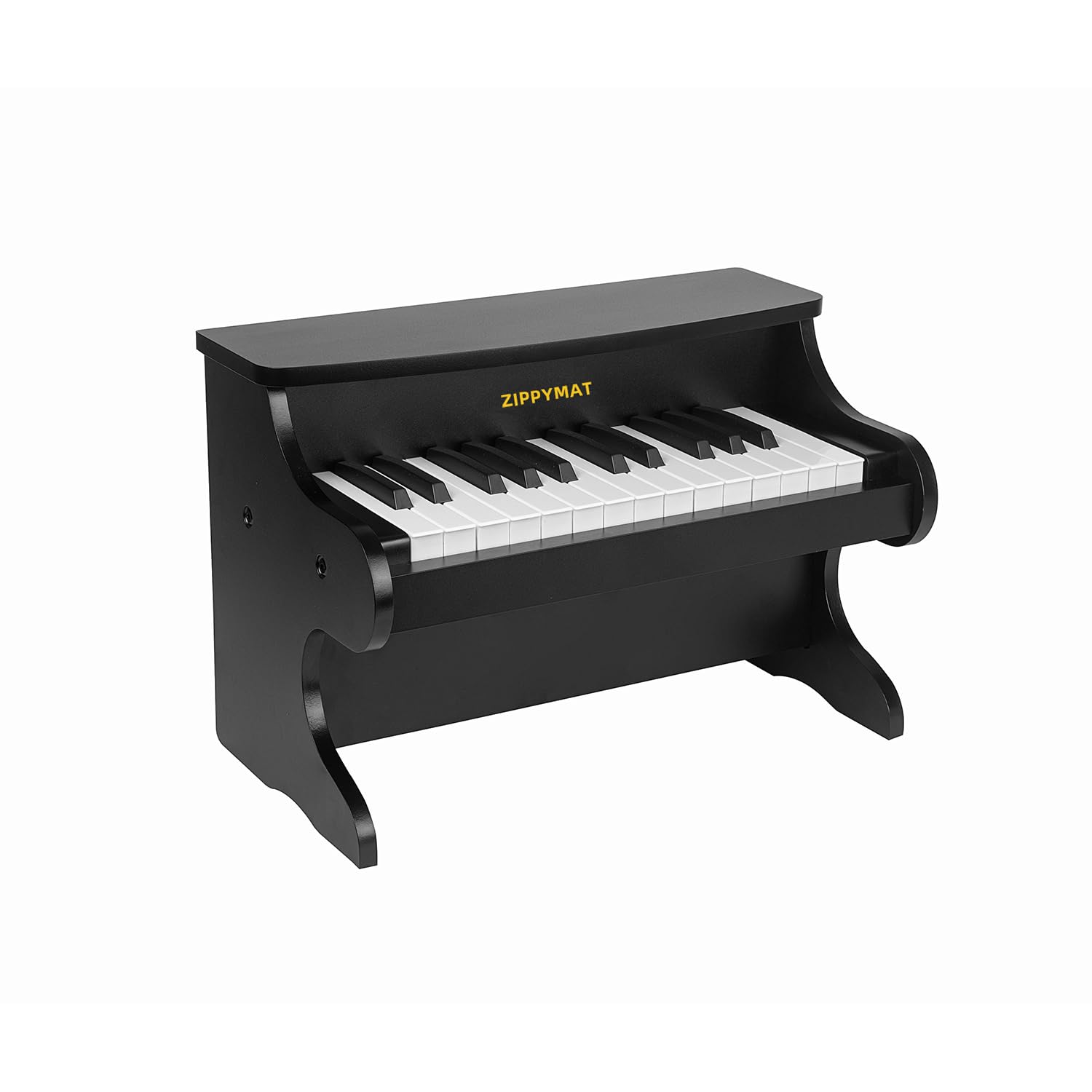 ZIPPY MAT Kids Piano Keyboard, 25 Keys, Mini Musical Learning Instrument, Toy, Wooden Piano for Kids Toddlers Girls Boys (Black)
