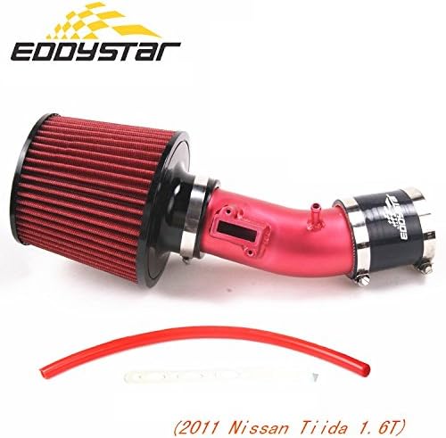 EDDYSTAR Performance Air Intake Kit with Nanometer Materials Red Filter Red Pipe for 2011 Nissan Tiida 1.6T