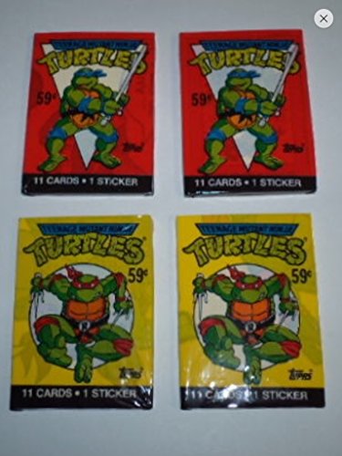 Teenage Mutant Ninja Turtles 1989 Topps Cello Pack Lot (4) Unopened Packs of Trading Cards Tmnt