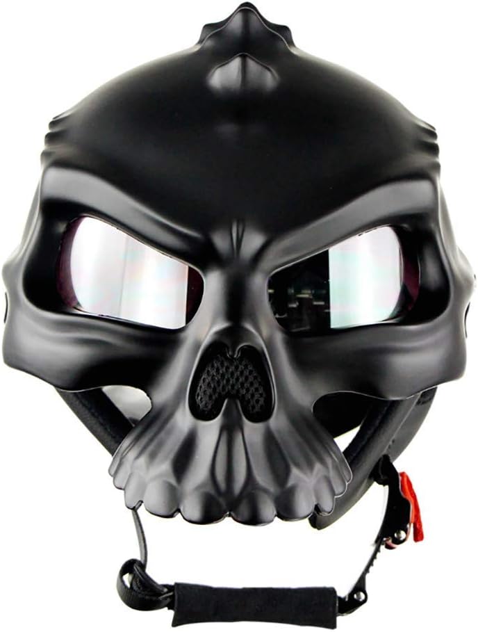 Cycling fox Adult motorcycle half helmet dirt bike Helmet Professional Dual Use Breathable Harley Half Face Skull Shape Helmets DOT certification,M