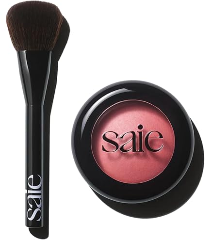 Amazon.com : Saie Blush & Brush Duo - SuperSuede Baked Blush in