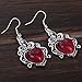 YAZILIND Vintage Red Oval Chandelier Dangle Drop Hook Earrings Women