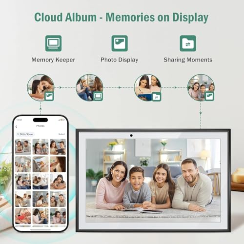WiFi Digital Calendar Smart Family Planner,Chore Charts, Achievement Rewards, AI Meal Planning, Smart Touchscreen Interactive Display for Schedules and Cloud Photo Desk Calendar Refills, 10.1'' Black