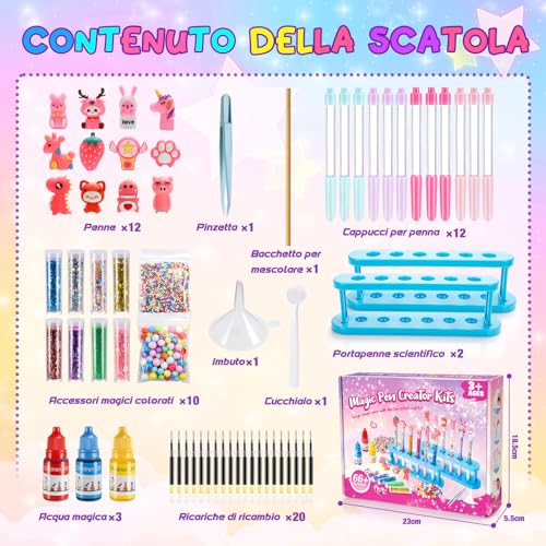 Pen Laboratory, Pen Factory 66+ Pieces Gift for Girls 5-12 Years, Creative Games for Girls 5-12 Years Old Stationery Girl Personalized Gifts Creative Crafts for Children Set
