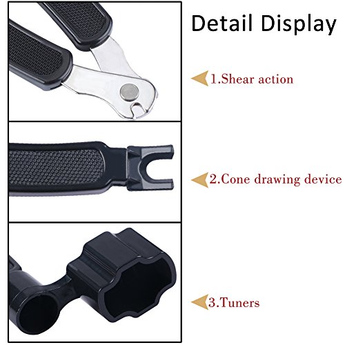 COCODE Guitar String Winder and Cutter 3 IN 1 Multifunction Bridge Pin Puller Guitar Maintenance Tool For Guitar Ukulele Stringed Instruments
