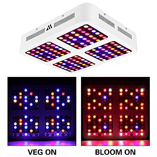 MORSEN Reflector-Series 1200W LED Grow Light Full Spectrum for Indoor Plants with VEG and Bloom Switch