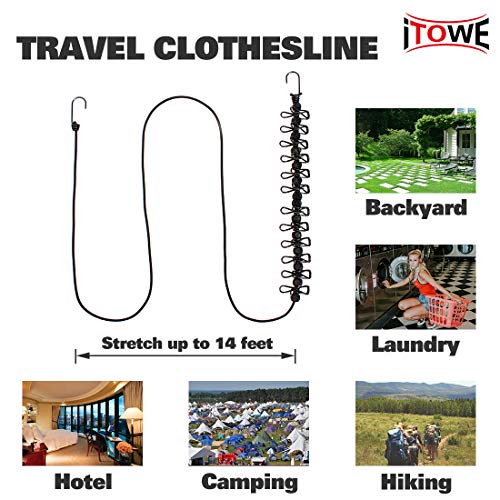 1 iTOWE+Portable+Clothesline+Retractable+Clothespins