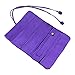 SuoSuo Jewelry Roll,Travel Jewelry Roll Bag,Silk Embroidery Brocade Jewelry Organizer Case with Tie Close,Dark Purple Flower