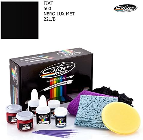 FIAT 500 / NERO LUX MET - 221/B / COLOR N DRIVE TOUCH UP PAINT SYSTEM FOR PAINT CHIPS AND SCRATCHES / PRO PACK