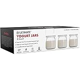 Ultimate Yogurt Jars - Make More Delicious Yoghurt! 8 Count Small Glass Yogurt Cups With Lids - 100% BPA Free, Airtight & Dis