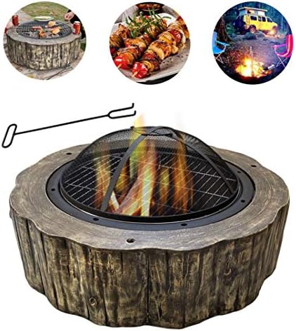 屋外ファイヤーピット ーピットガーデンパティオヒーターバーベキュー スパークスクリーン付き 暖炉ポーカー 防火材