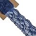 Lace Realm 2″×10 Yards Stretch Floral Pattern Lace Ribbon Trim Lace for Headbands Garters Decorating Floral Designing & Crafts (Navy)