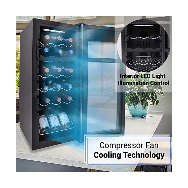 18-Bottle-Wine-Cooler-Refrigerator-WhiteRed-Wine-Fridge-Chiller-Countertop-Wine-Cooler-Freestanding-Compact-Mini-Wine-Fridge-18-Bottles-wDigital-Control-Glass-Door-NutriChef-PKCWCDS185
