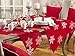 Fennco Styles Embroidered White Snowflake Christmas Table Runner 16 x 70 Inch - Red Table Cover for Holiday Décor, Dinner Party, Banquets and Special Occasion