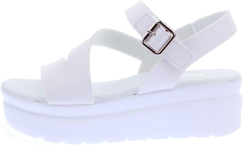 Itemtrend Womens White Platform Strappy Sandals