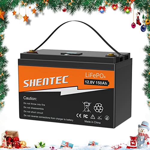 Shentec LiFePO4 Battery 150AH 12.8V Lithium Battery,Deep Cycles