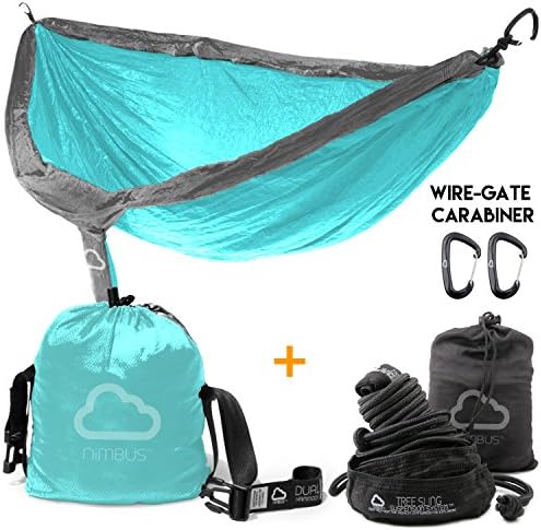 2017 SALE!!! Ends Today! - Double Outdoor Camping Nylon Hammock with Tree Slings &amp; Premium Carabiner [Complete Hammock Set] - Designed in USA | Top Rated | Built to Last | by Nimbus Hammock
