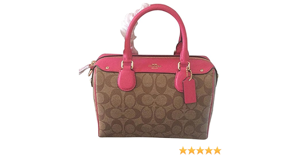 Amazon.com: Coach f58312 Signature Mini Bennett Satchel imitación de  oro/Caqui Color Rosa Brillante Bolso : Todo lo demás