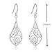 Highly Polished Sterling Silver Filigree Morning Glory Dangle Drop Earrings - New Arrival