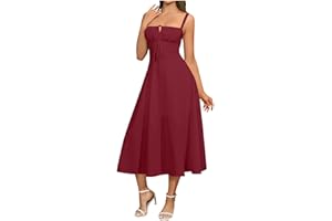 Milk Maid Dresses for Women Plus Size Square Neck Dress Slit Spaghetti Straps Sundress Summer Flowy Corset Dress