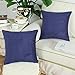 CaliTime Throw Pillow Covers Decorative 18 X 18 Inches Pack of 2 Cozy Chenille Cushion Cases for Couch Sofa Bed Living Room Home Navy Blue